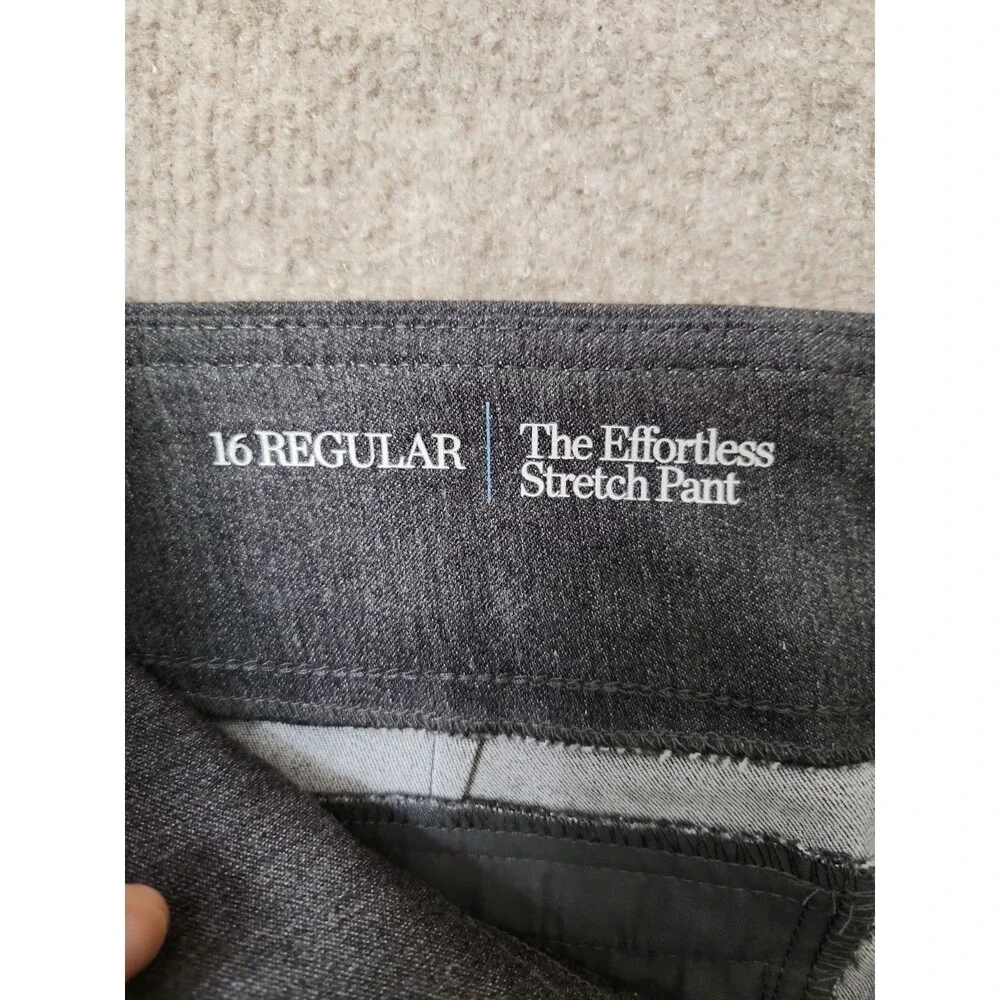 Croft Barrow Effortless Stretch Bootcut Pants Women 16 Gray Slimming Pull On NEW